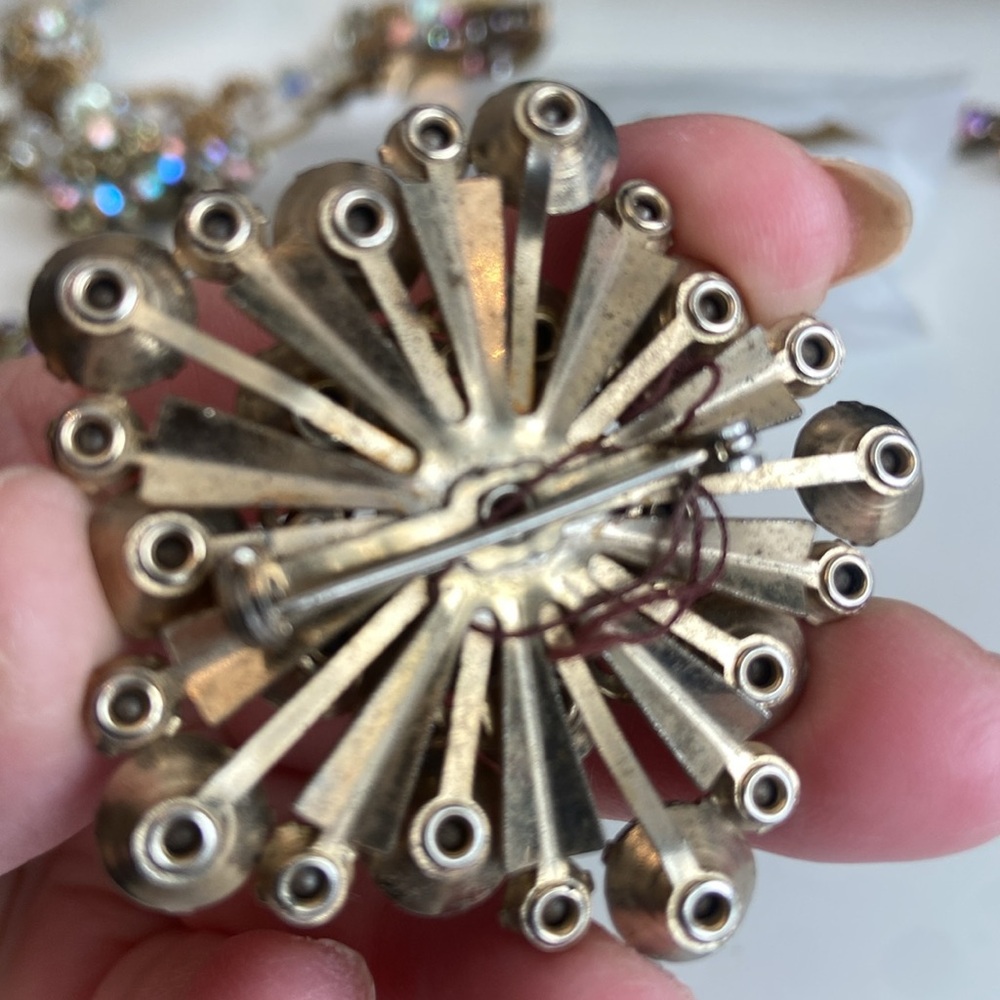 Vintage AB Rhinestone Brooch - Picture 4 of 4